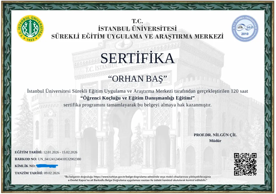 Öğrenci Koçluğu Sertifikası