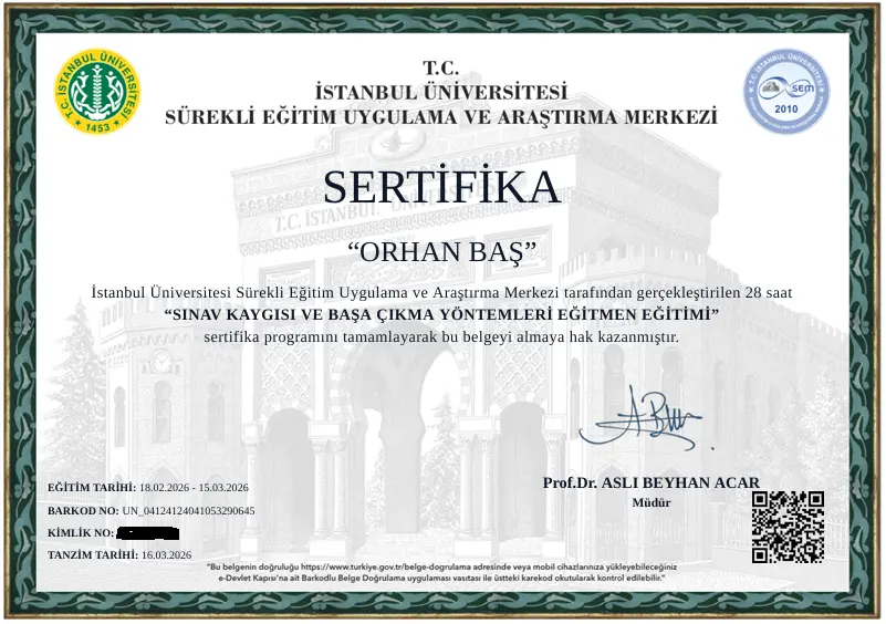 Sınav Kaygısı ve Başa Çıkma Yöntemleri Eğitmeni